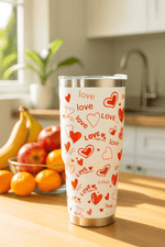 Love Print Stainless Steel Travel Tumbler